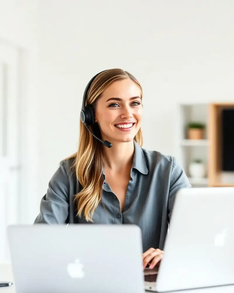 Remote Benefits Representative working from a home office